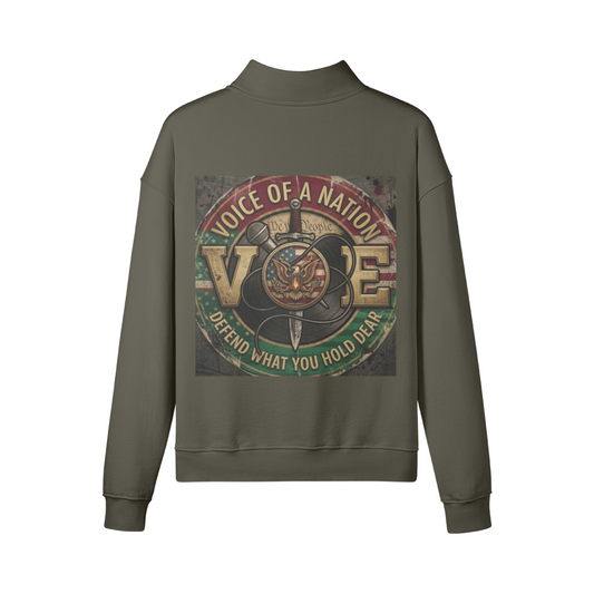 WE DON'T CARE UNISEX 380GSM Unisex Heavyweight Half-Zip Brushed Fleece Sweatshirt