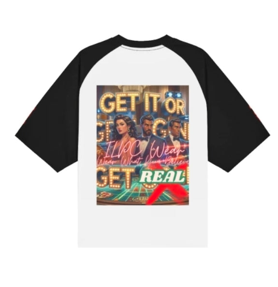 280 GSM HUSTLING DOWN UNISEX OVERSIZED BASEBALL TEE
