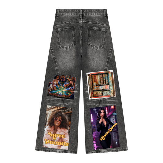HUSTLING DOWN (WOMEN'S SIZES) 430 GSM WIDE LEG DENIM JEANS