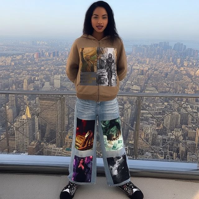 HUSTLING DOWN UNISEX DENIM JEANS