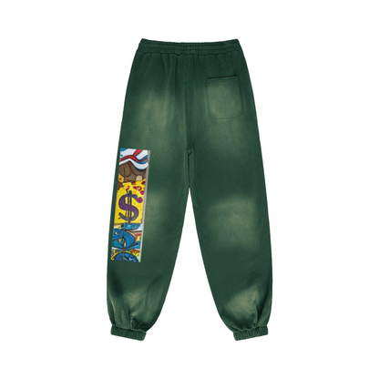 400 GSM GETTING TO THE CHEESE SUPER HEAVYWEIGHT SUN FADED SWEATPANTS