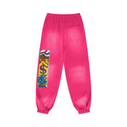 400 GSM GETTING TO THE CHEESE SUPER HEAVYWEIGHT SUN FADED SWEATPANTS