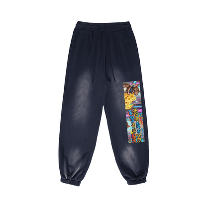 400 GSM GETTING TO THE CHEESE SUPER HEAVYWEIGHT SUN FADED SWEATPANTS
