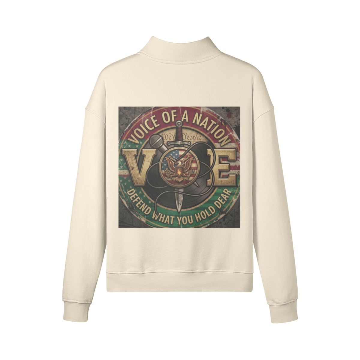 WE DON'T CARE UNISEX 380GSM Unisex Heavyweight Half-Zip Brushed Fleece Sweatshirt
