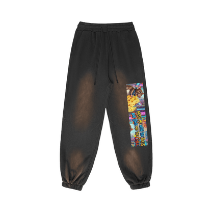 400 GSM GETTING TO THE CHEESE SUPER HEAVYWEIGHT SUN FADED SWEATPANTS