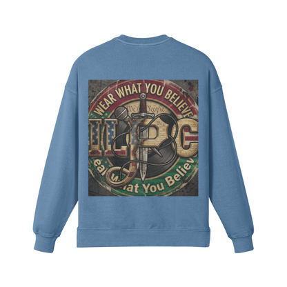 WE DON'T CARE 380GSM Unisex Heavyweight Oversized Side Slit Faded Sweatshirt