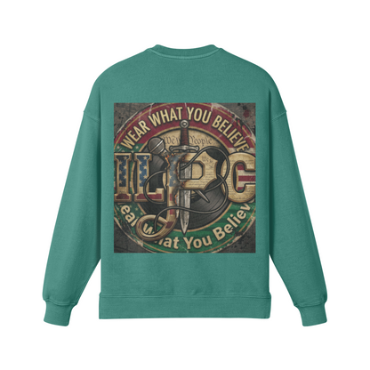 WE DON'T CARE 380GSM Unisex Heavyweight Oversized Side Slit Faded Sweatshirt