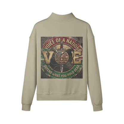 WE DON'T CARE UNISEX 380GSM Unisex Heavyweight Half-Zip Brushed Fleece Sweatshirt