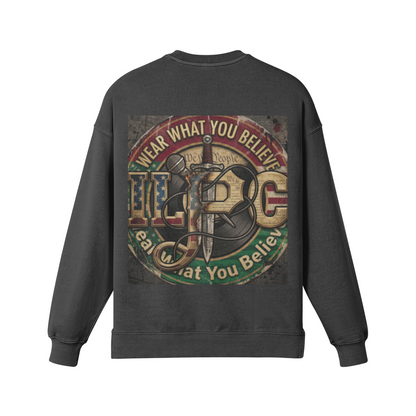 WE DON'T CARE 380GSM Unisex Heavyweight Oversized Side Slit Faded Sweatshirt