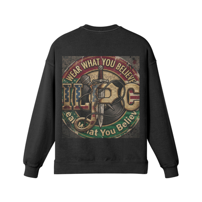 WE DON'T CARE 380GSM Unisex Heavyweight Oversized Side Slit Faded Sweatshirt