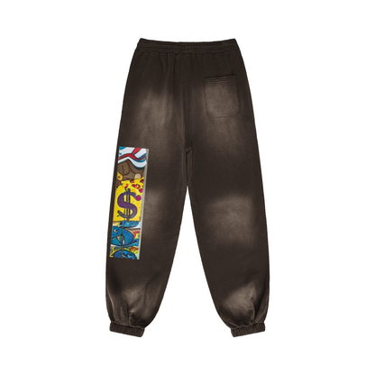 400 GSM GETTING TO THE CHEESE SUPER HEAVYWEIGHT SUN FADED SWEATPANTS
