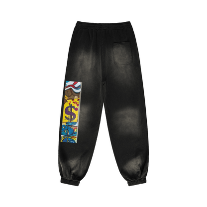 400 GSM GETTING TO THE CHEESE SUPER HEAVYWEIGHT SUN FADED SWEATPANTS