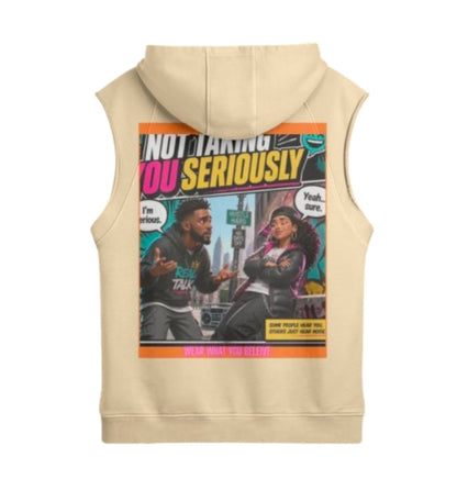 380 GSM COMIC RELIEF UNISEX OVERSIZED WASHED SLEEVELESZ HOODIE
