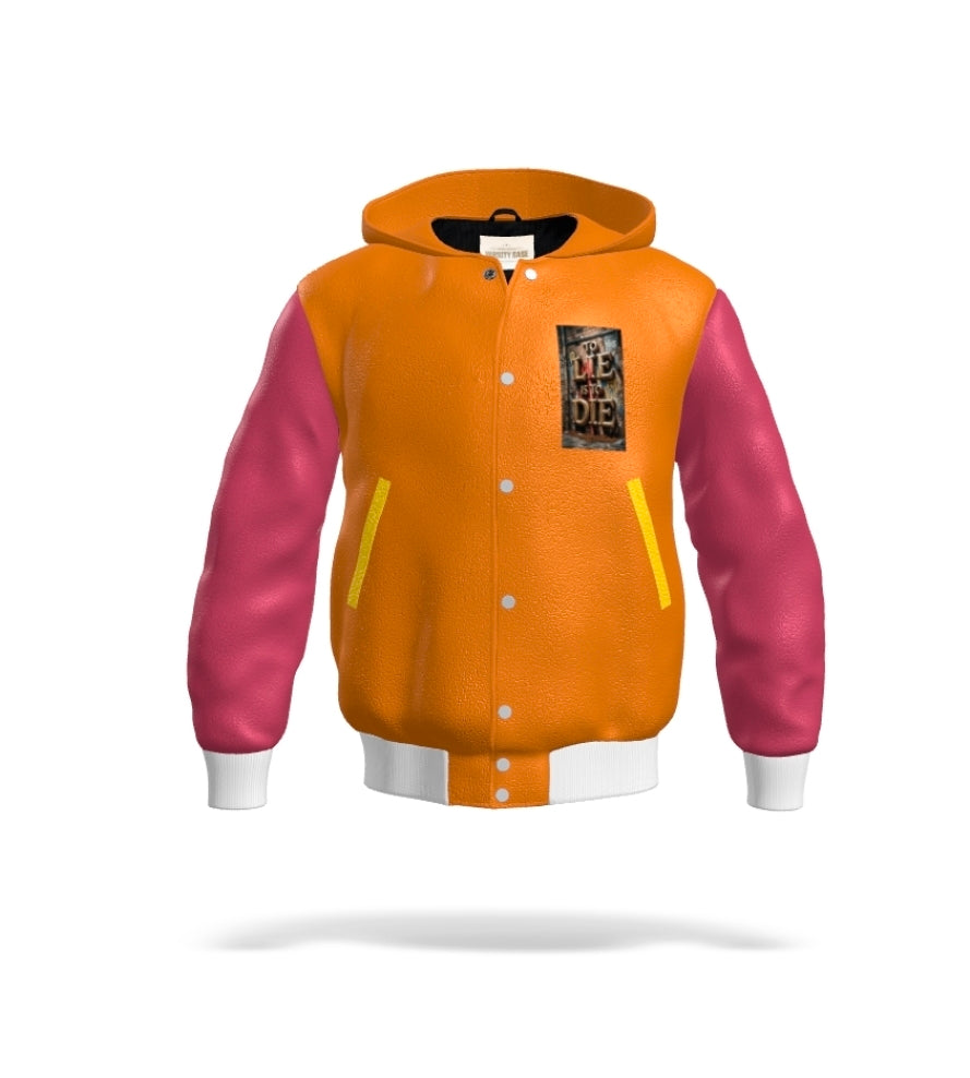 TO BE AWARE 100% COW HIDE LEATHER LETTERMAN JACKET