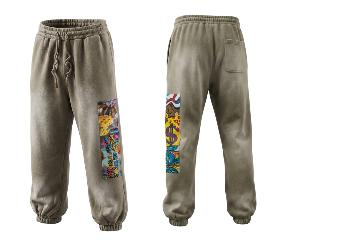 400 GSM GETTING TO THE CHEESE SUPER HEAVYWEIGHT SUN FADED SWEATPANTS