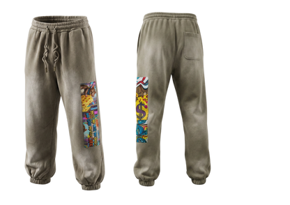 400 GSM GETTING TO THE CHEESE SUPER HEAVYWEIGHT SUN FADED SWEATPANTS