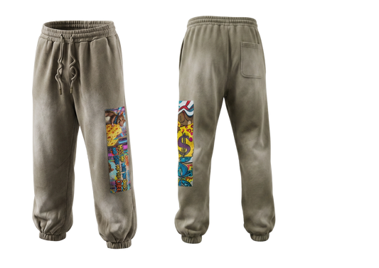 400 GSM GETTING TO THE CHEESE SUPER HEAVYWEIGHT SUN FADED SWEATPANTS