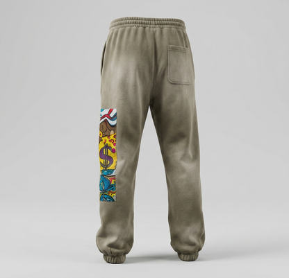 400 GSM GETTING TO THE CHEESE SUPER HEAVYWEIGHT SUN FADED SWEATPANTS