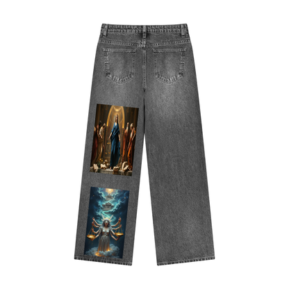F.O.S.H.O (WOMEN'S SIZES) WIDE DENIM JEANS