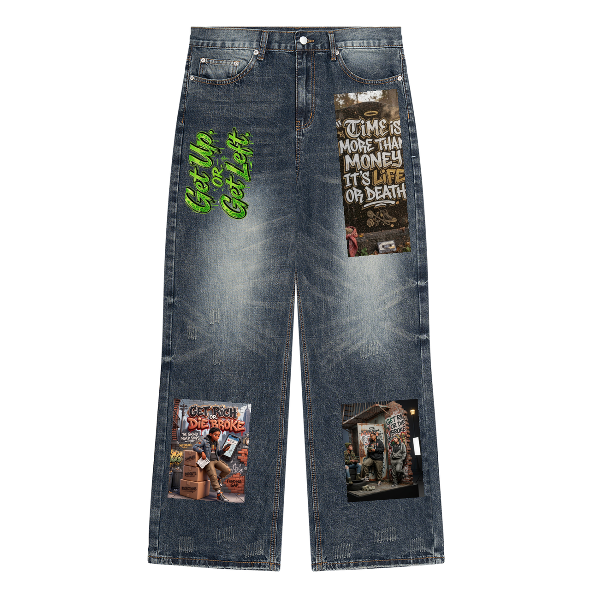 GET RICH (MEN'S SIZES) CUSTOM JEANS