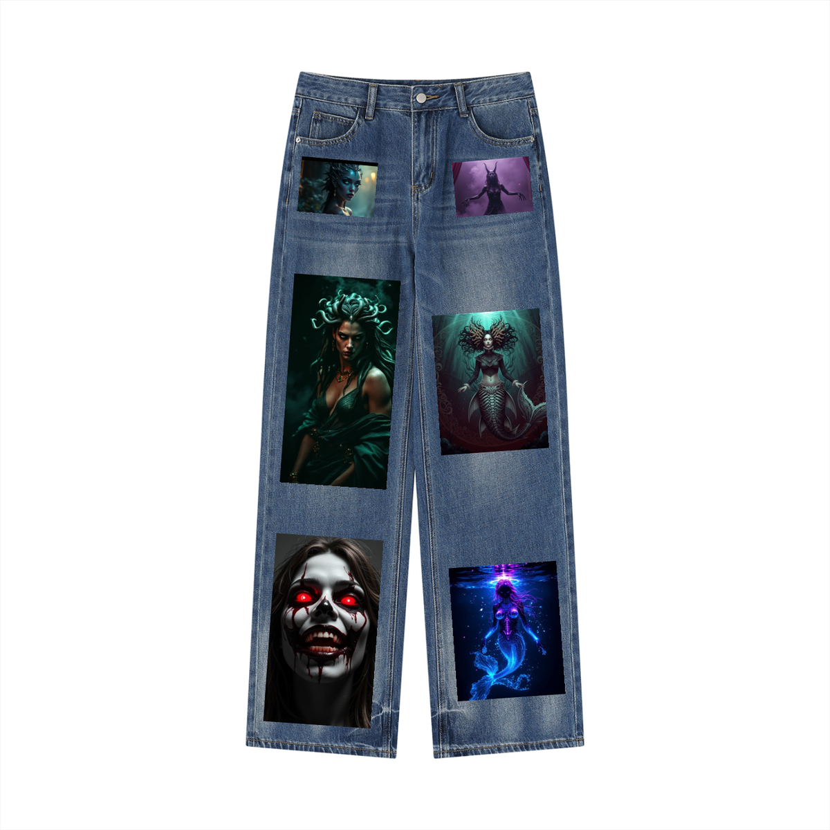 MONSTER (WOMEN'S SIZING) VINTAGE WASH WIDE LEG JEANS (125 GSM)