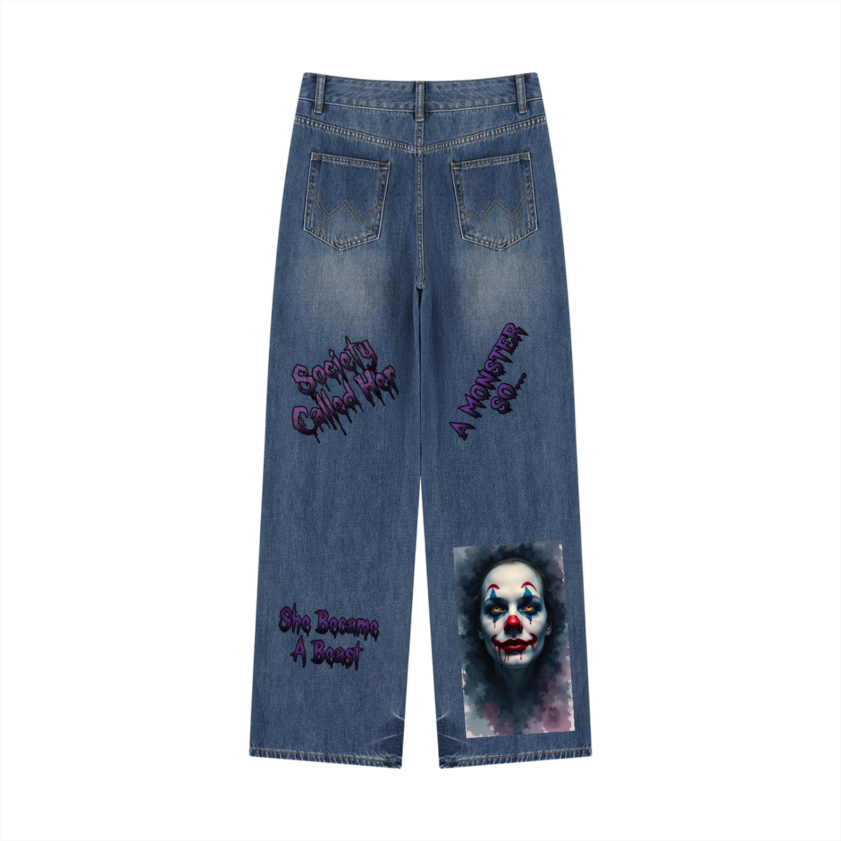MONSTER (WOMEN'S SIZING) VINTAGE WASH WIDE LEG JEANS (125 GSM)
