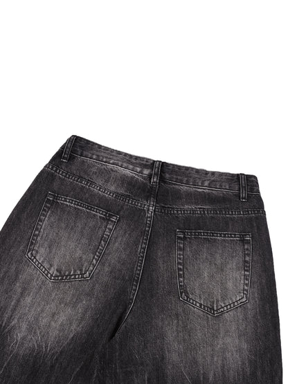 STRAIGHTEN UP (MEN'S SIZING) VINTAGE WASH WIDE LEG JEANS (440 GSM)