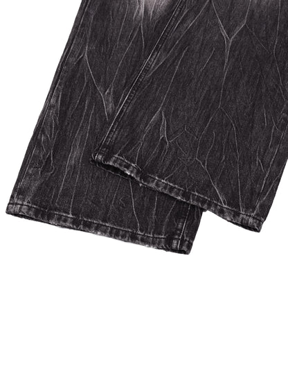 STRAIGHTEN UP (MEN'S SIZING) VINTAGE WASH WIDE LEG JEANS (440 GSM)