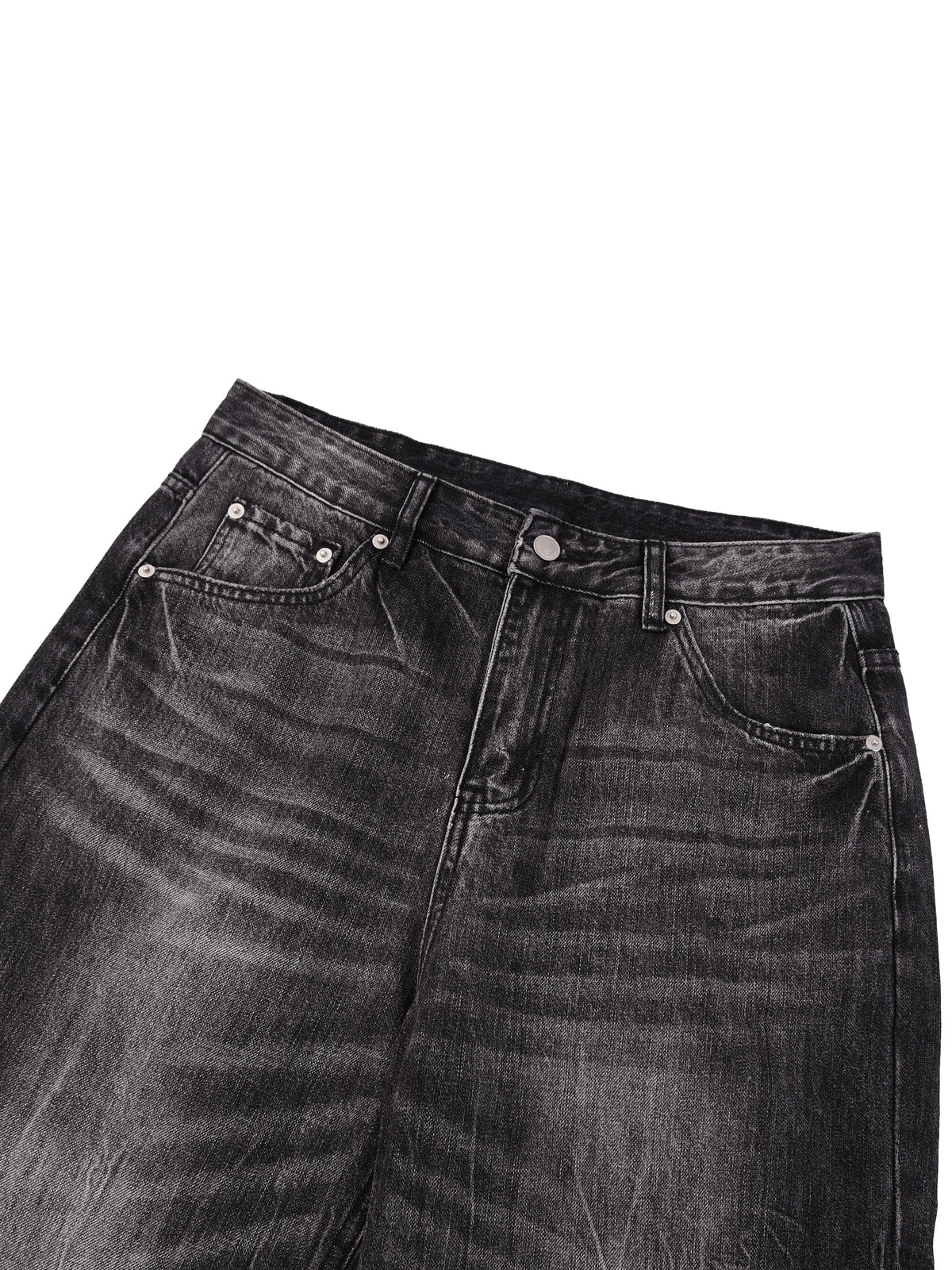 STRAIGHTEN UP (MEN'S SIZING) VINTAGE WASH WIDE LEG JEANS (440 GSM)